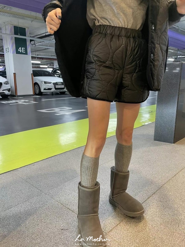 彈性壓紋鋪棉短褲